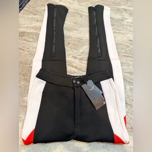 Threadbare Ladies Slopes Ski Pants Size 2 Black White Red Zipper Leg NWT